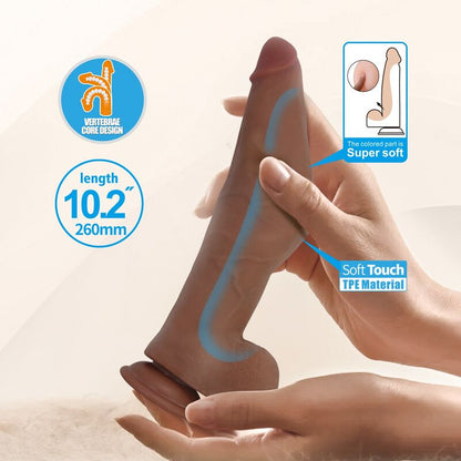 PRETTY LOVE - ULRIC REALISTIC FLEXIBLE DILDO 26 CM Ø 5.5 CM TPE BROWN