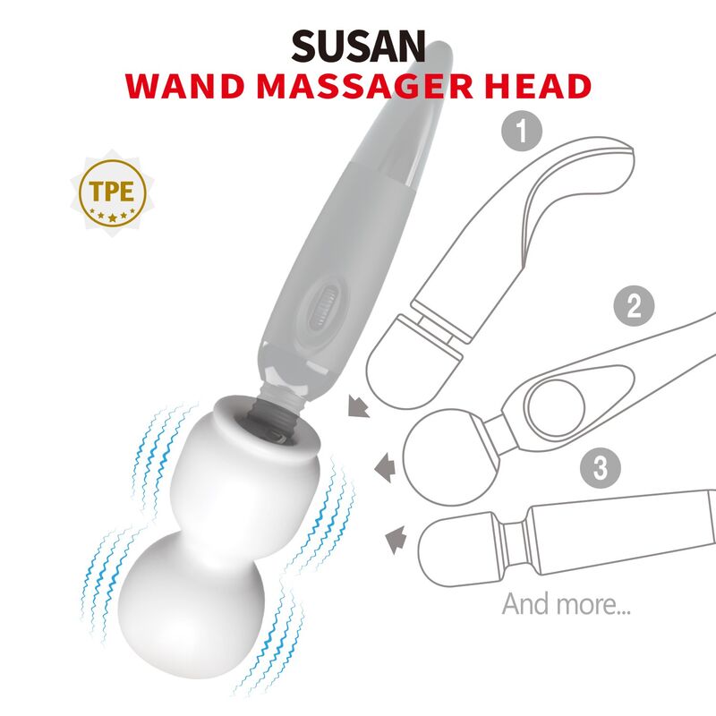 PRETTY LOVE - EMBOUT MASSEUR POUR BAGUETTE SUSAN POWER Ø 6,5 CM