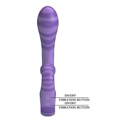 PRETTY LOVE - SUMMER DOUBLE-ENDED VIBRATOR WITH HANDLE 19 CM Ø 3.5 CM PURPLE