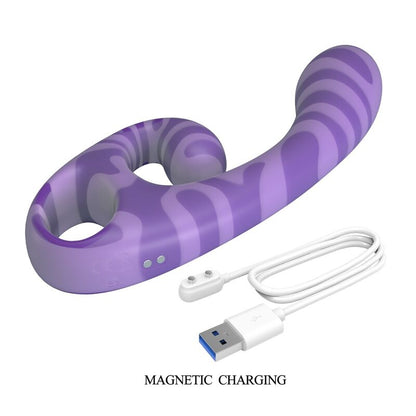 PRETTY LOVE - SUMMER DOUBLE-ENDED VIBRATOR WITH HANDLE 19 CM Ø 3.5 CM PURPLE