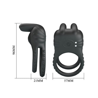 PRETTY LOVE - SINI RECHARGEABLE VIBRATING COCK RING 10 FUNCTIONS BLACK