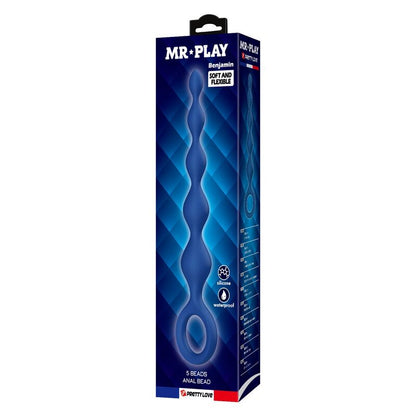 MR PLAY - BLUE SILICONE ANAL BEADS & ANAL PLUG 20.4 CM