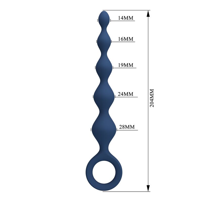 MR PLAY - BLUE SILICONE ANAL BEADS & ANAL PLUG 20.4 CM