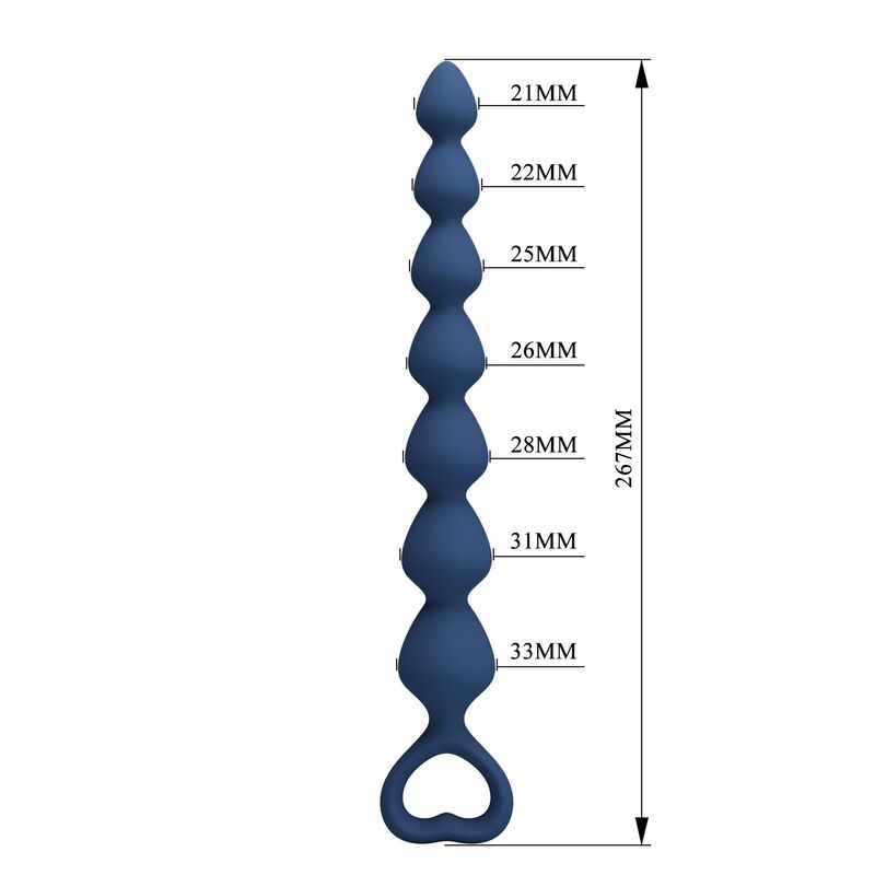 MR PLAY - BLUE SILICONE ANAL BEADS & ANAL PLUG 26.7 CM