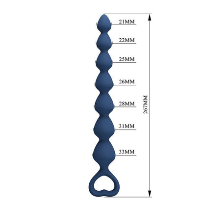 MR PLAY - BLUE SILICONE ANAL BEADS & ANAL PLUG 26.7 CM