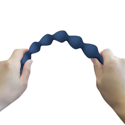 MR PLAY - BLUE SILICONE ANAL BEADS & ANAL PLUG 26.7 CM