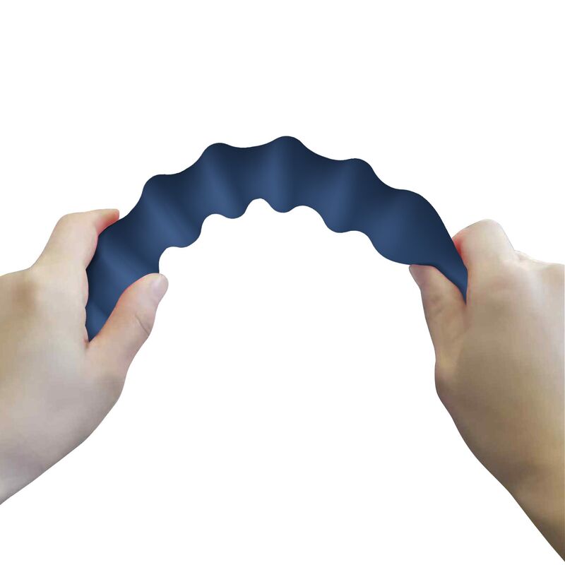 MR PLAY - BLUE SILICONE ANAL BEADS & ANAL PLUG -Ø- 3,4 CM - 28.5 CM
