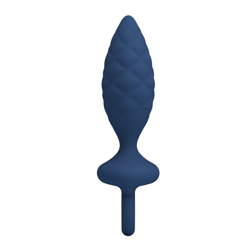 MR PLAY - TEXTURED ANAL PLUG WITH RING BLUE S