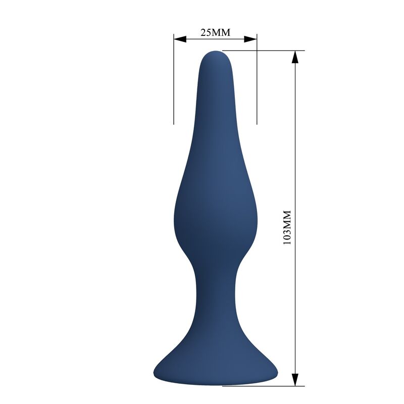 MR PLAY - TAPÓN ANAL FINO DE SILICONA AZUL TALLA S