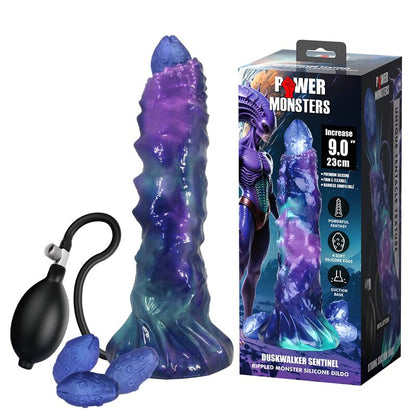 POWER MONSTERS - DUSKWALKER SENTINEL TRICOLOR INFLATABLE FANTASY SILICONE DILDO 23 CM Ø 5 CM