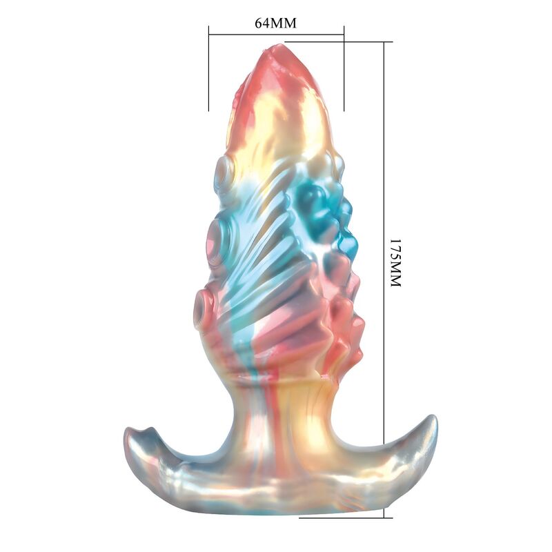 POWER MONSTERS - EBON LEVIATHAN TRICOLOR INFLATABLE FANTASY ANAL PLUG 18 CM