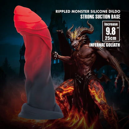 POWER MONSTERS - INFERNAL GOLIATH BICOLOR FANTASY SILICONE DILDO 25 CM Ø 6 CM