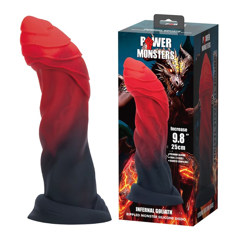 POWER MONSTERS - INFERNAL GOLIATH BICOLOR FANTASY SILICONE DILDO 25 CM Ø 6 CM