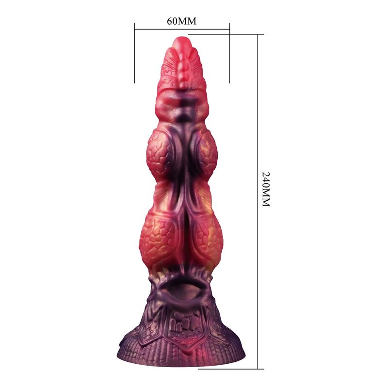 POWER MONSTERS - SAVAGE BEASTLORD TRICOLOR FANTASY SILICONE DILDO 24 CM Ø 5 CM