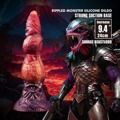 POWER MONSTERS - SAVAGE BEASTLORD TRICOLOR FANTASY SILICONE DILDO 24 CM Ø 5 CM