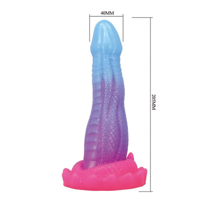 POWER MONSTERS - VOID PYTHON FANTASY DILDO WITH SUCTION CUP 20.5 CM Ø 5.2 CM BLUE, PURPLE & PINK