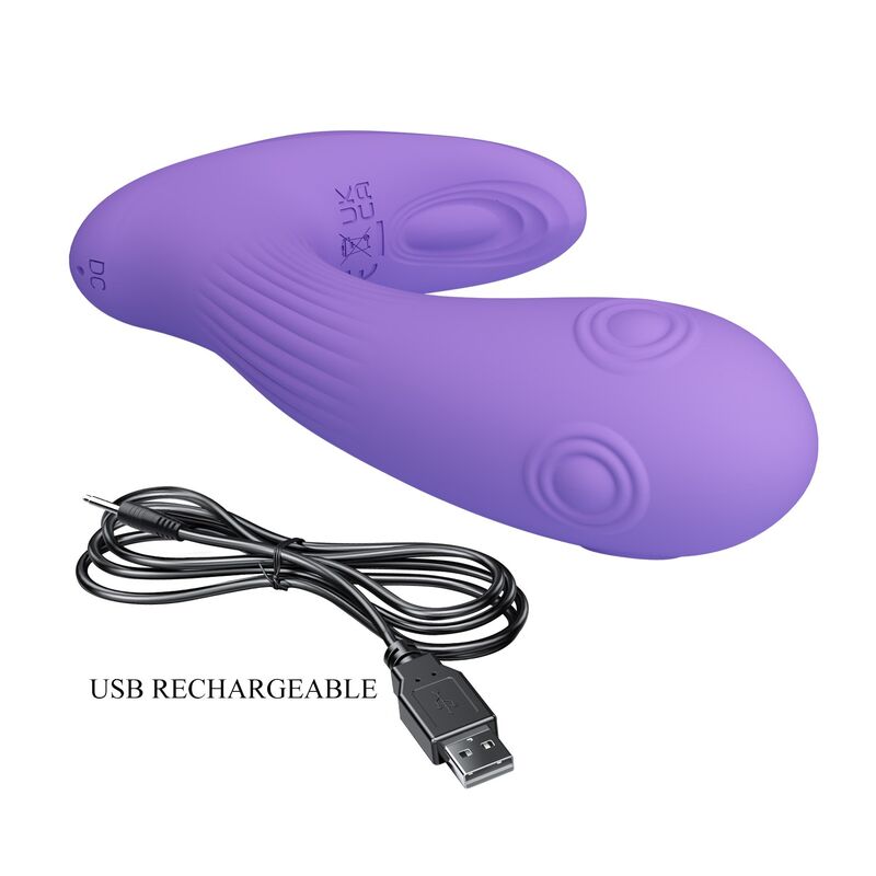 PRETTY LOVE - ANDROMEDA RECHARGEABLE DUAL STIMULATION VIBRATOR PURPLE