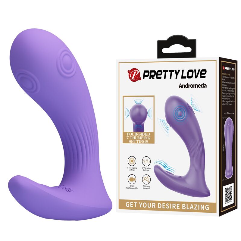 PRETTY LOVE - ANDROMEDA RECHARGEABLE DUAL STIMULATION VIBRATOR PURPLE