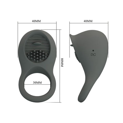 PRETTY LOVE - RECHARGEABLE VIBRATING RING WITH ORAL STIMULATION