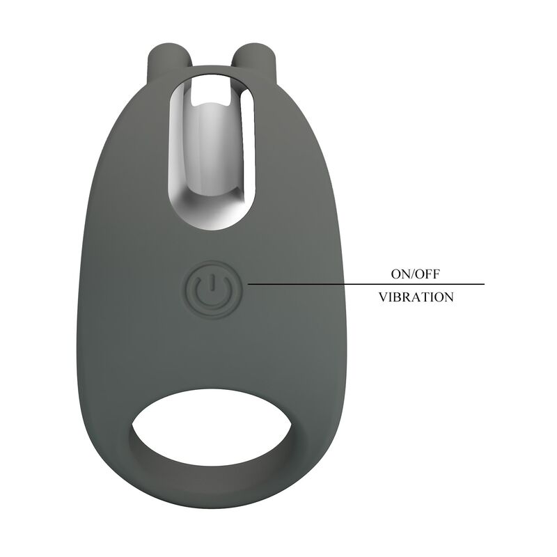 PRETTY LOVE - RECHARGEABLE VIBRATING RING WITH RABBIT STIMULATOR