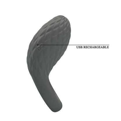 PRETTY LOVE - RECHARGEABLE TEXTURED VIBRATING RING WITH STIMULATOR
