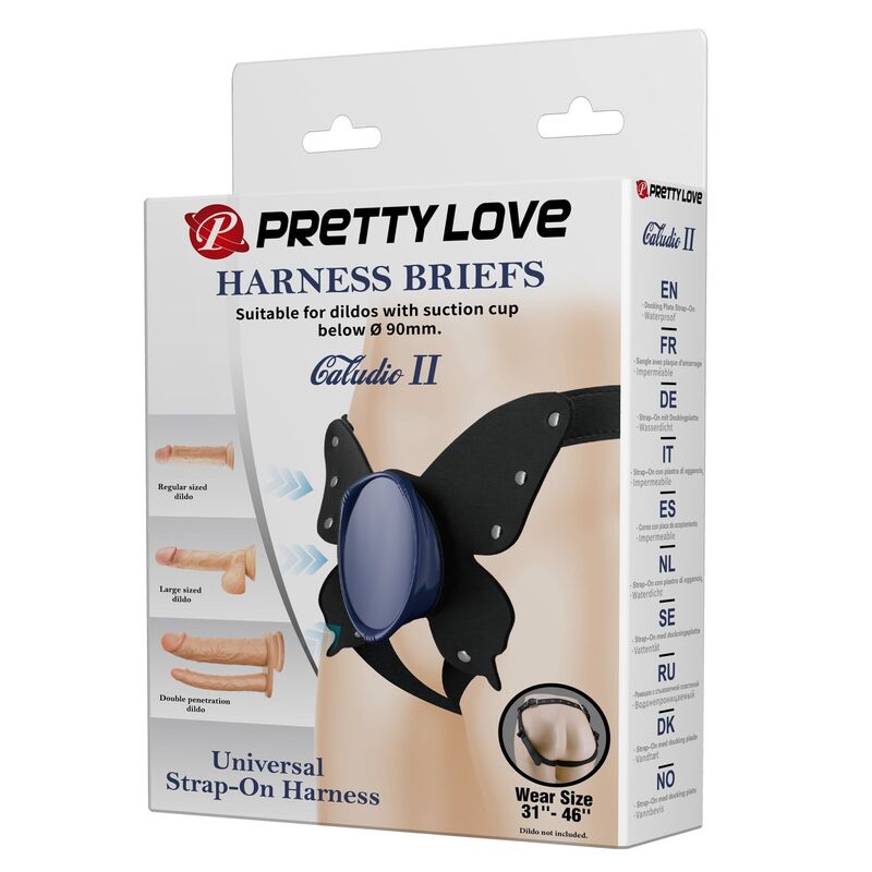 PRETTY LOVE - UNIVERSAL STRAP-ON HARNESS BRIEFS BLACK AND BLUE