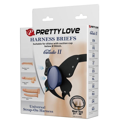 PRETTY LOVE - UNIVERSAL STRAP-ON HARNESS BRIEFS BLACK AND BLUE