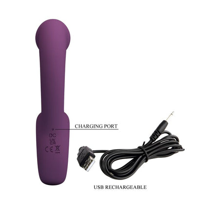 PRETTY LOVE - BRYNNLEE RECHARGEABLE VIBRATOR WITH ORAL STIMULATOR 10 VIBRATIONS & 5 LICKING FUNCTIONS PURPLE