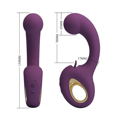 PRETTY LOVE - BRYNNLEE RECHARGEABLE VIBRATOR WITH ORAL STIMULATOR 10 VIBRATIONS & 5 LICKING FUNCTIONS PURPLE