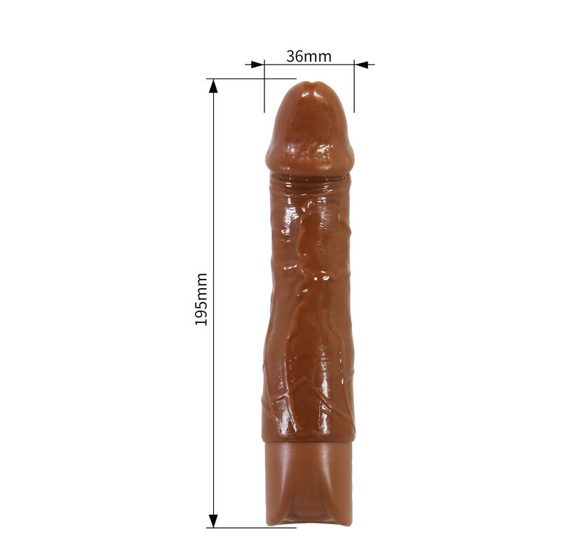 PRETTY LOVE - DONALD REALISTIC VIBRATOR 19.5 CM Ø 4 CM BROWN