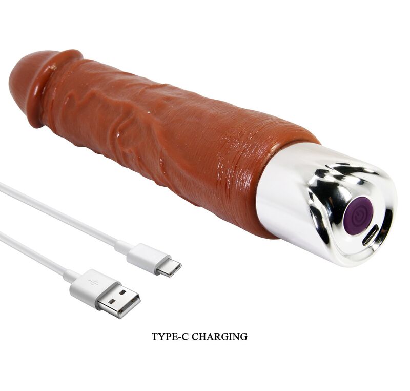 PRETTY LOVE - DUKE REALISTIC VIBRATOR 23.5 CM Ø 4.8 CM BROWN