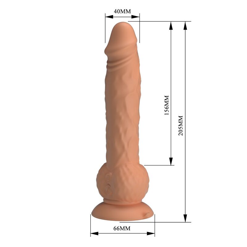 PRETTY LOVE - EREN THRUSTING VIBRATING DILDO 20.5 CM Ø 4.5 CM NATURAL