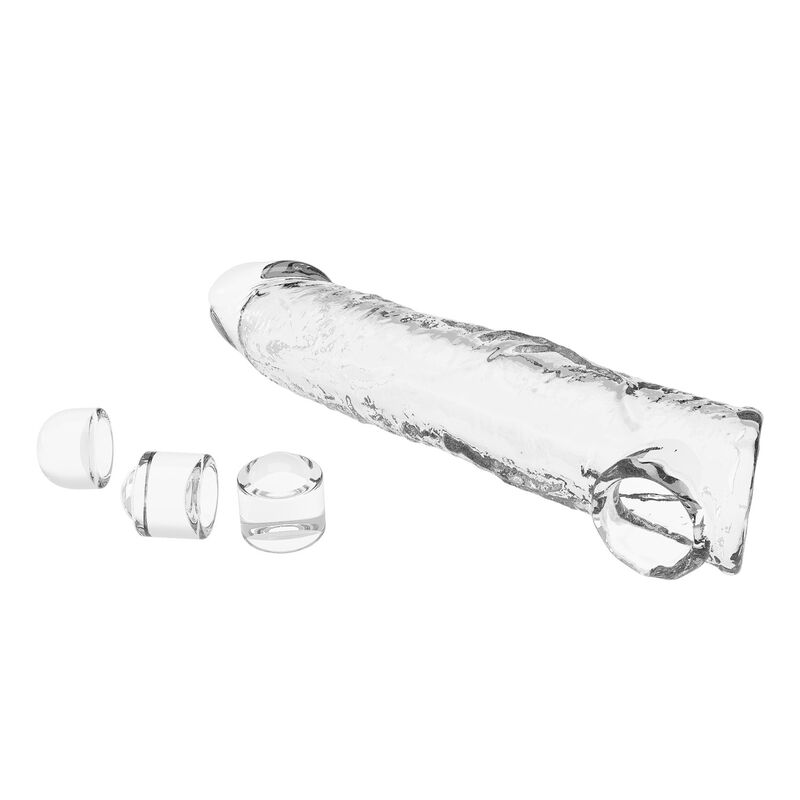 PRETTY LOVE - ADJUSTABLE PENIS EXTENSION SLEEVE 26 CM Ø 4 CM TRANSPARENT