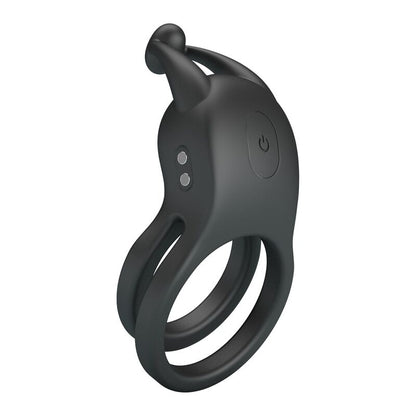 PRETTY LOVE - ANILLO PARA EL PENE DE DOBLE VIBRACIÓN RECARGABLE GOODWIN NEGRO