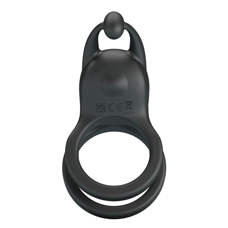 PRETTY LOVE - ANILLO PARA EL PENE DE DOBLE VIBRACIÓN RECARGABLE GOODWIN NEGRO