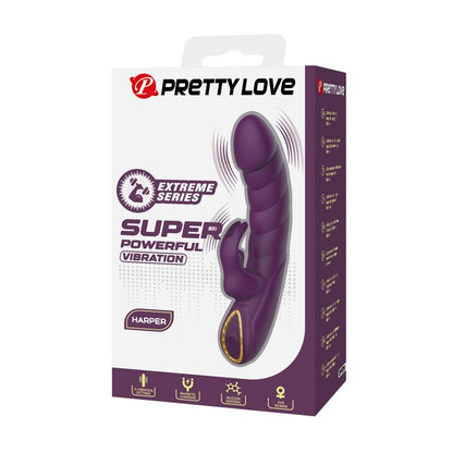 PRETTY LOVE - HARPER RECHARGEABLE RABBIT VIBRATOR 10 FUNCTIONS PURPLE