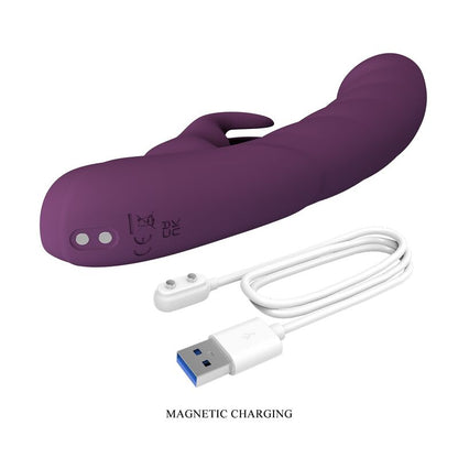 PRETTY LOVE - HARPER RECHARGEABLE RABBIT VIBRATOR 10 FUNCTIONS PURPLE