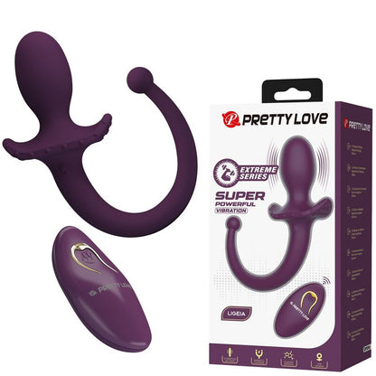 PRETTY LOVE - LIOEA VIBRATING ANAL PLUG WITH TAIL 12 FUNCTIONS PURPLE REMOTE CONTROL