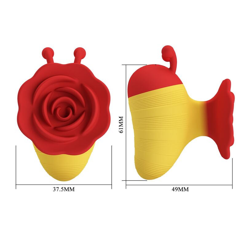 PRETTY LOVE - LITTLE BEE RECHARGEABLE CLITORAL STIMULATOR 7 MODES RED/YELLOW