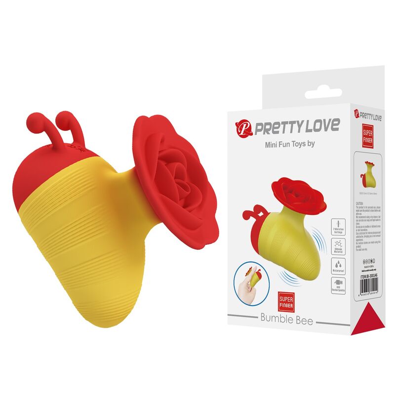 PRETTY LOVE - LITTLE BEE RECHARGEABLE CLITORAL STIMULATOR 7 MODES RED/YELLOW