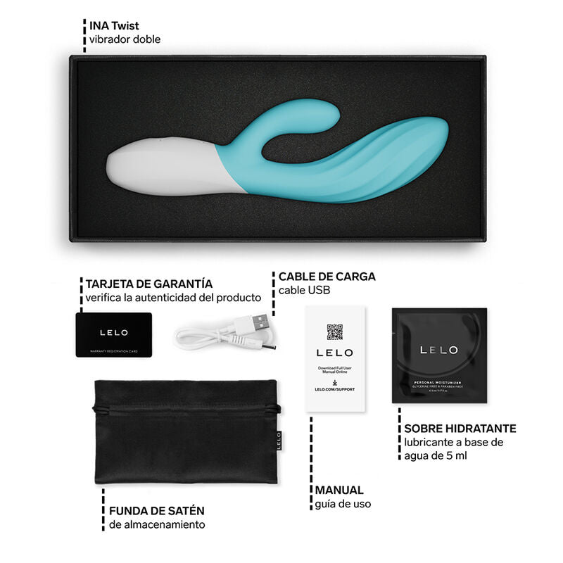 LELO - INA TWIST DOUBLE VIBRATOR RABBIT FOR G-SPOT AND CLITORIS LAVENDER