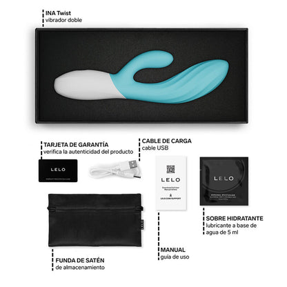 LELO - INA TWIST DOUBLE VIBRATOR RABBIT FOR G-SPOT AND CLITORIS LAVENDER