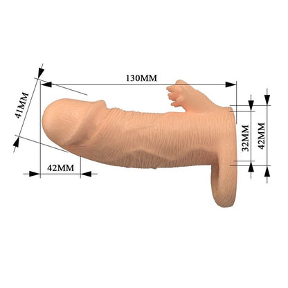 PRETTY LOVE - RODERIC PENIS EXTENSION SLEEVE 13 CM Ø 3.8 CM NATURAL