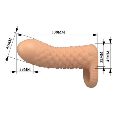 PRETTY LOVE - NESMITH PENIS EXTENSION SLEEVE 13 CM Ø 3.8 CM NATURAL
