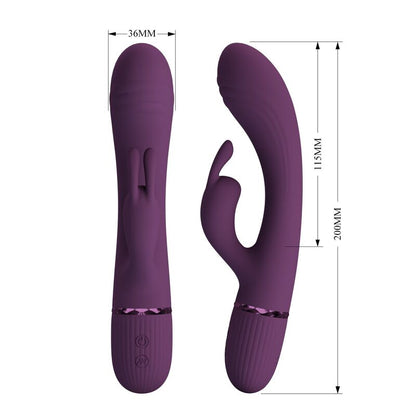 PRETTY LOVE - ROCCO RECHARGEABLE RABBIT VIBRATOR 10 FUNCTIONS PURPLE