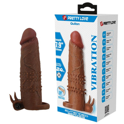 PRETTY LOVE - MANCHON PÉNIS VIBRANT QUILLON 20 CM Ø 4 CM MARRON