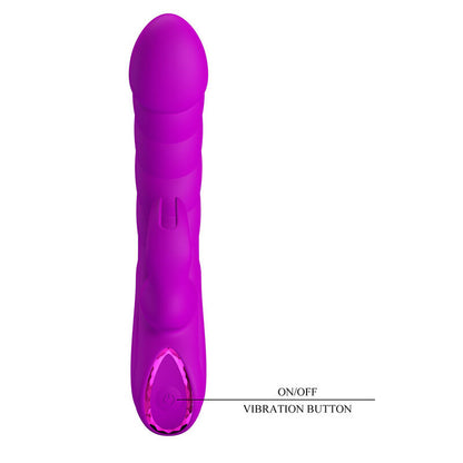 PRETTY LOVE - MONICA RECHARGEABLE DUAL STIMULATION G-SPOT AND CLITORAL VIBRATOR PURPLE