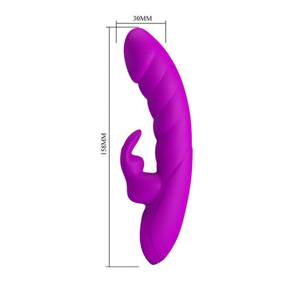 PRETTY LOVE - MONICA RECHARGEABLE DUAL STIMULATION G-SPOT AND CLITORAL VIBRATOR PURPLE