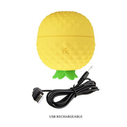 PRETTY LOVE - RECHARGEABLE SUCTION AND THRUSTING CLITORAL STIMULATOR YELLOW