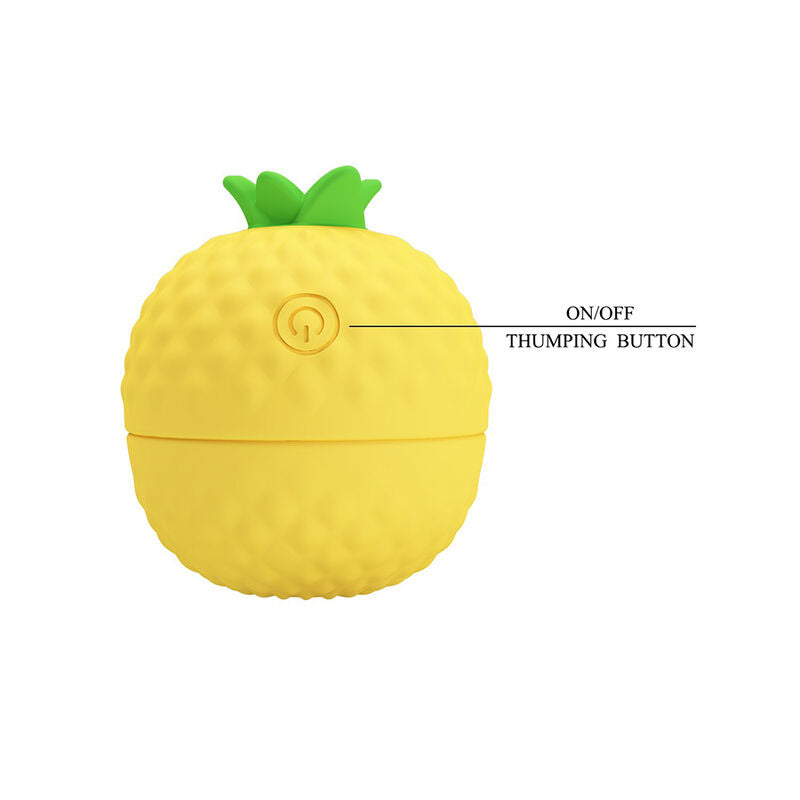 PRETTY LOVE - RECHARGEABLE SUCTION AND THRUSTING CLITORAL STIMULATOR YELLOW